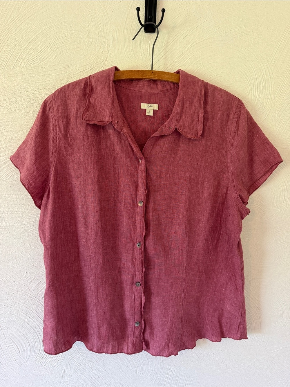 J. Jill Button-Front 100% Linen Top.  Size Large.